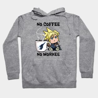 Chibi Cloud Coffee Kawaii Final Fantasy 7 Cloud Strife Hoodie